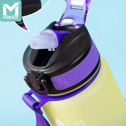 Bouteille d'eau de sport - avec paille - Gourde étanche,