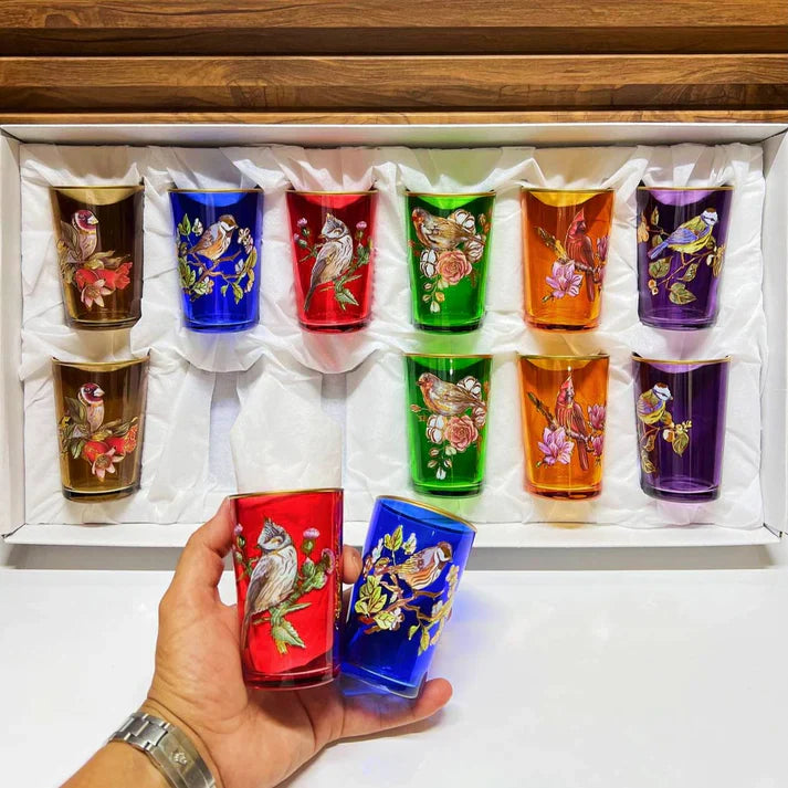 12 Verres à Thé Coniques – Couleurs Marocaines Authentiques
