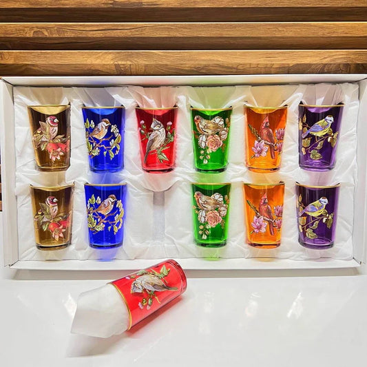 12 Verres à Thé Coniques – Couleurs Marocaines Authentiques