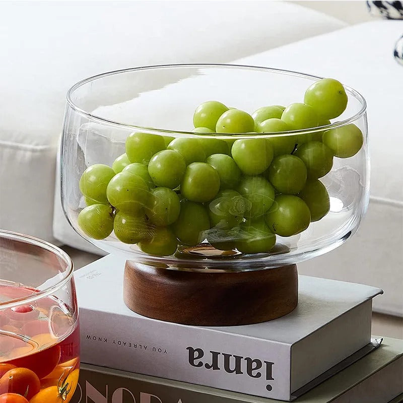 Bol de Service Élégant à Pied pour Fruits, Salades & Desserts