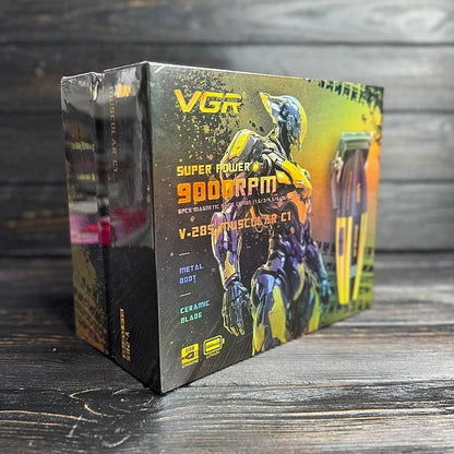 Tondeuse cheveux et barbe VGR V-285 avec lames métal 9000 tr/min. Sans fil, puissante et ergonomique pour un rasage précis et professionnel. 💈