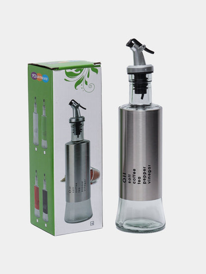 Bouteille Distributeur d’Huile 300 ml en Verre et Inox