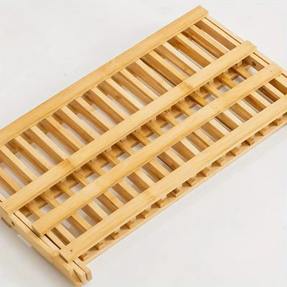 Égouttoir à vaisselle en bambou, porte-ustensiles pliable, égouttoir à vaisselle en bois