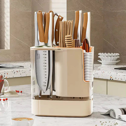 Porte-Couteau Rotatif Multifonctionnel Cuisine 🔪