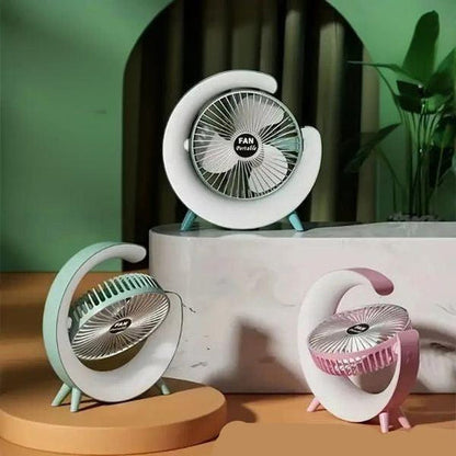 Ventilateur électrique circulaire coloré alimenté par chargement USB