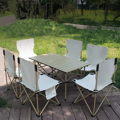 Ensemble Table & 6 Chaises de Camping Pliantes – Portable & Léger
