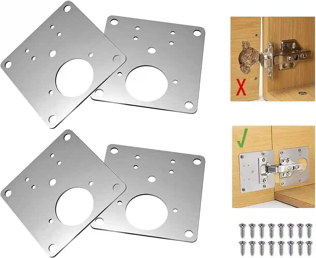 Kit de plaques d'acier pour réparation de charnières