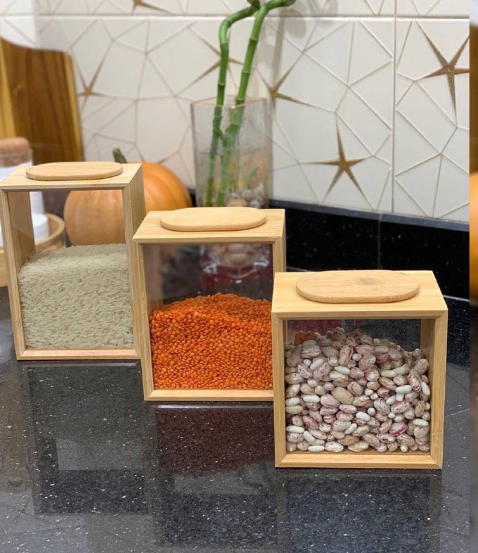 Pot de Stockage en Bambou – Couvercle Transparent Élégant