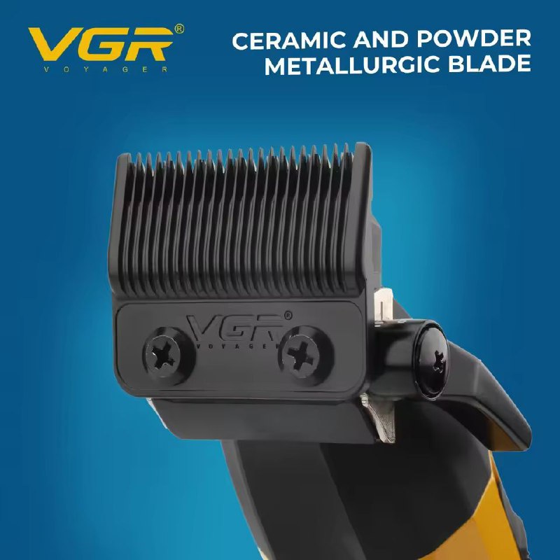 Tondeuse cheveux et barbe VGR V-285 avec lames métal 9000 tr/min. Sans fil, puissante et ergonomique pour un rasage précis et professionnel. 💈