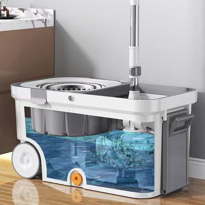 Balai essoreur ménager avec seau amovible et système de nettoyage mains libres