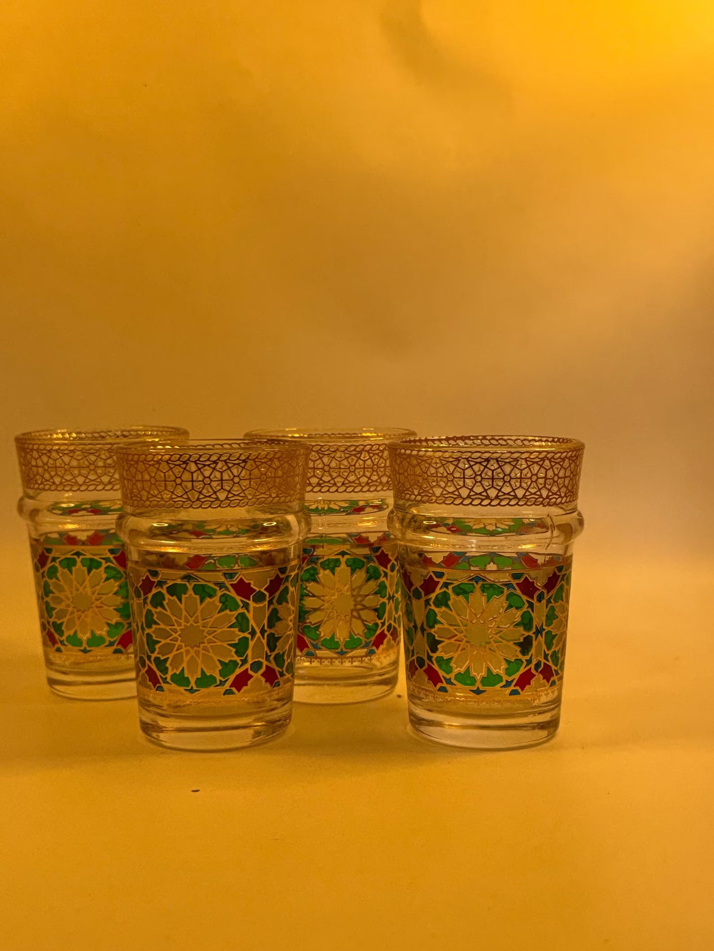 Set de Verres à Thé Marocains en Verre Doré - Élégance et Tradition ✨