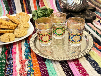 Set de Verres à Thé Marocains en Verre Doré - Élégance et Tradition ✨