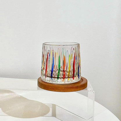 Verres Texturé à Relief avec Finitions Colorées – Idéal pour Cocktails ou Décoration