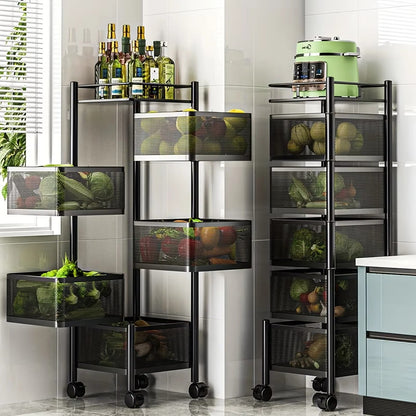 étagères tournantes à plusieurs niveaux   Et des fonctions pour une organisation plus facile et plus élégante