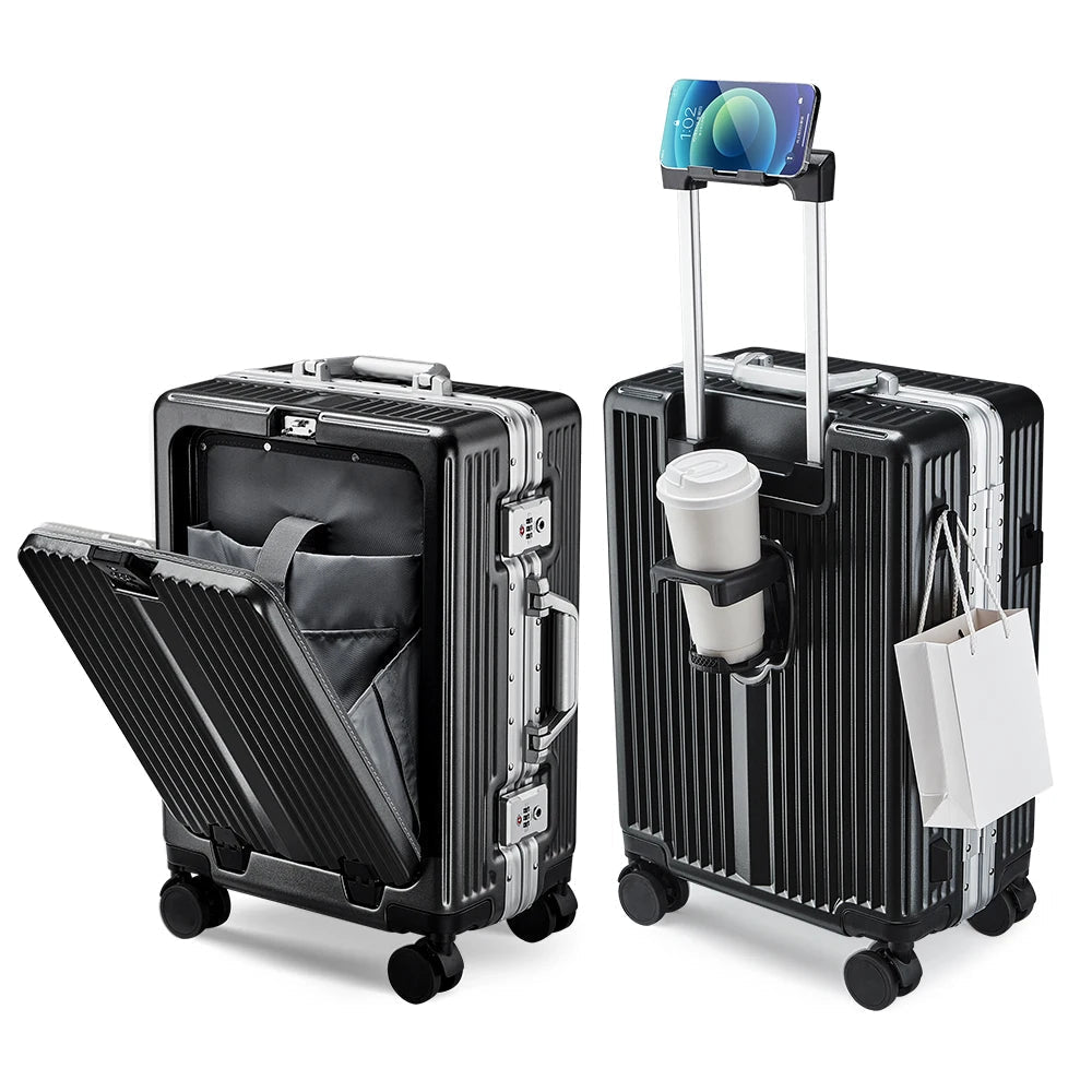 Valise Rigide Intégrale en Aluminium – Élégance, Sécurité et Résistance