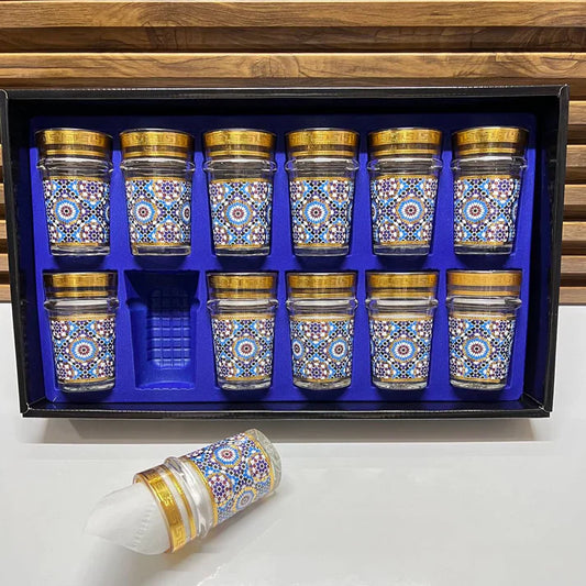 Ensemble de 12 Verres à Thé Traditionnels ZALIJA
