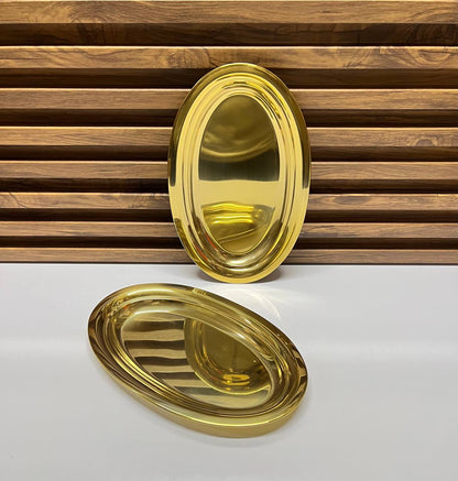 Gold Stainless Steel Ovale Tray