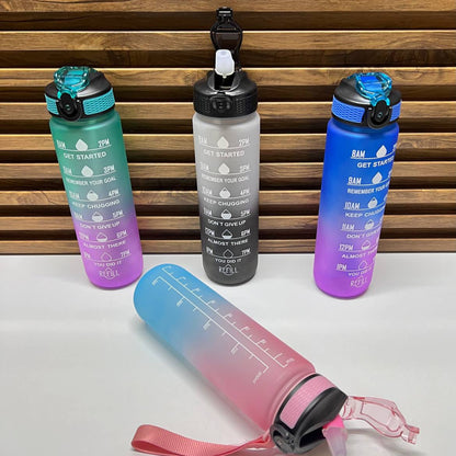 Bouteille d'eau de sport - avec paille - Gourde étanche,