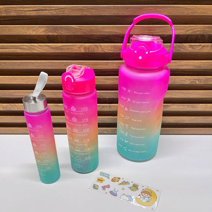 3 Bouteilles dégradées avec messages inspirants – motivation