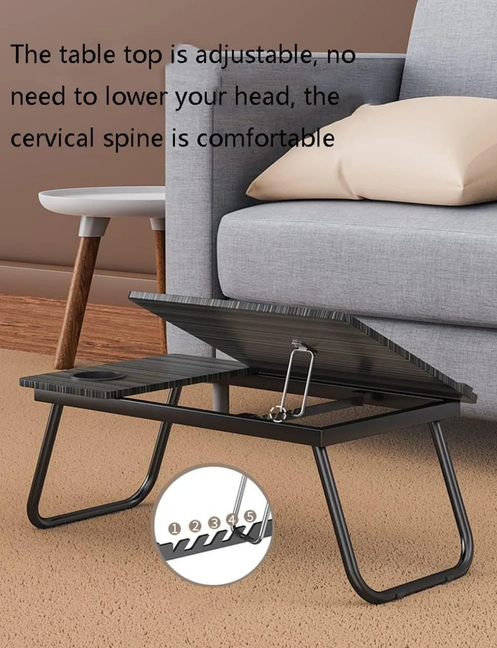 Bureau Portable pour Ordinateur - Table de Lit Ajustable et Multi-Usage