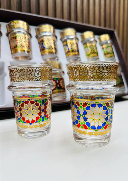 Set de Verres à Thé Marocains en Verre Doré - Élégance et Tradition ✨