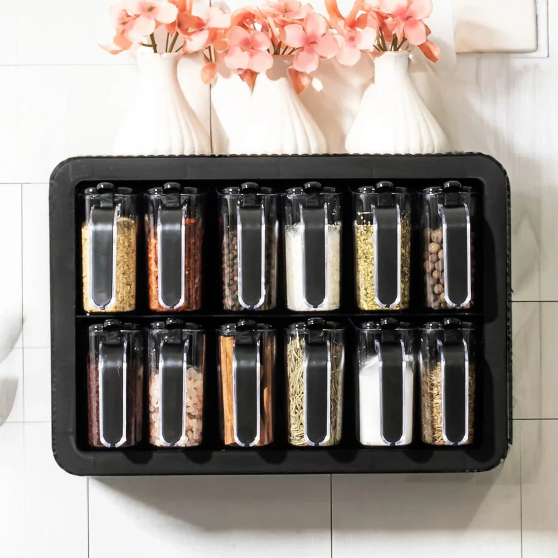 Pots à Épices Pratiques – Lot de 12 avec Cuillères