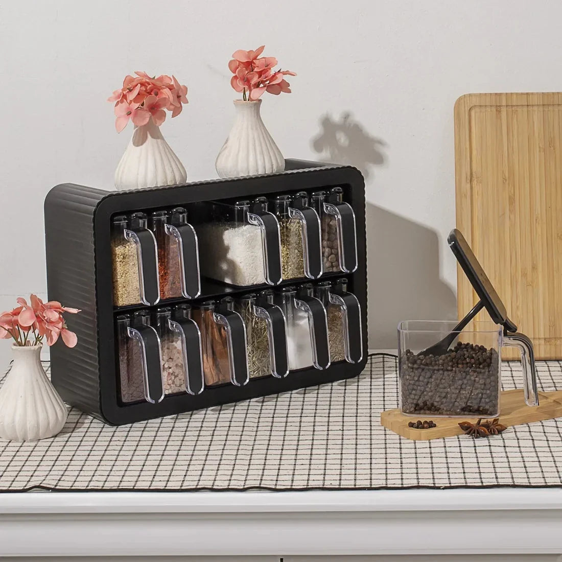 Pots à Épices Pratiques – Lot de 12 avec Cuillères