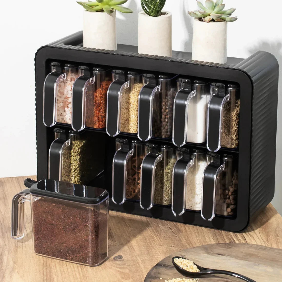 Pots à Épices Pratiques – Lot de 12 avec Cuillères