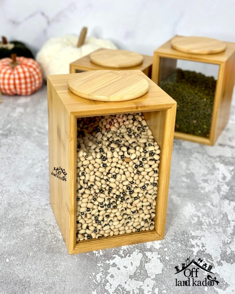 Pot de Stockage en Bambou – Couvercle Transparent Élégant